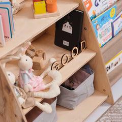 Ράφι Montessori 2 σε 1 για βιβλία και παιχνίδια για νήπια