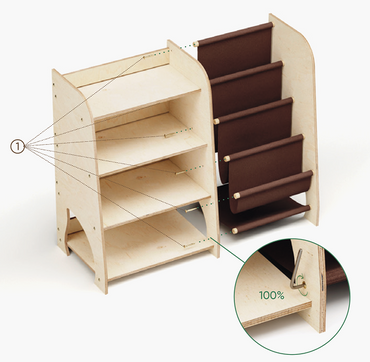 Παιδικό ράφι για βιβλία και παιχνίδια - Μεγάλο