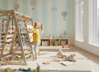 Γυμναστήριο εσωτερικού χώρου 6 σε 1 Jungle Gym για παιδιά: Παιδική χαρά + Σετ κούνιας + Σανίδα τσουλήθρας + Σχοινί + Σκαλιά